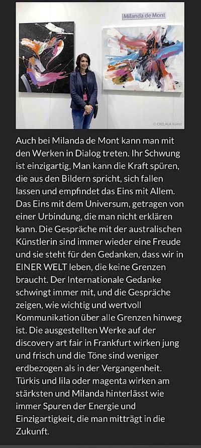 2021 Discovery Art Frankfurt, Art Review by CRELALA Kunst, Germany. 2021 Discovery Art Frankfurt, Art Review by CRELALA Kunst, Germany.