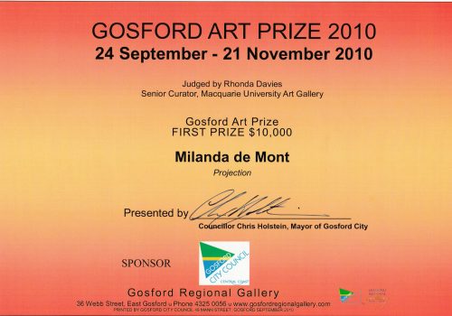 Milanda de Mont 2010 Winner Gosford Art Prize. New South Wales, Australia.